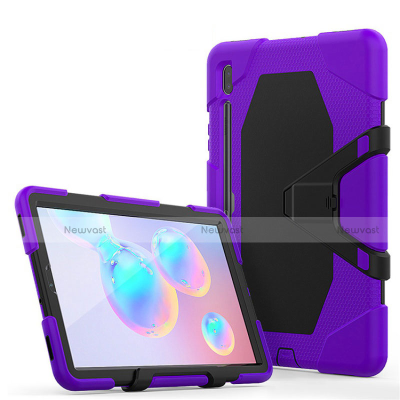 Silicone Matte Finish and Plastic Back Cover Case with Stand A01 for Samsung Galaxy Tab S6 10.5 SM-T860