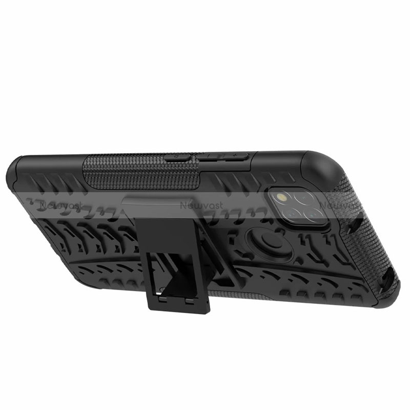Silicone Matte Finish and Plastic Back Cover Case with Stand A01 for Xiaomi POCO C3