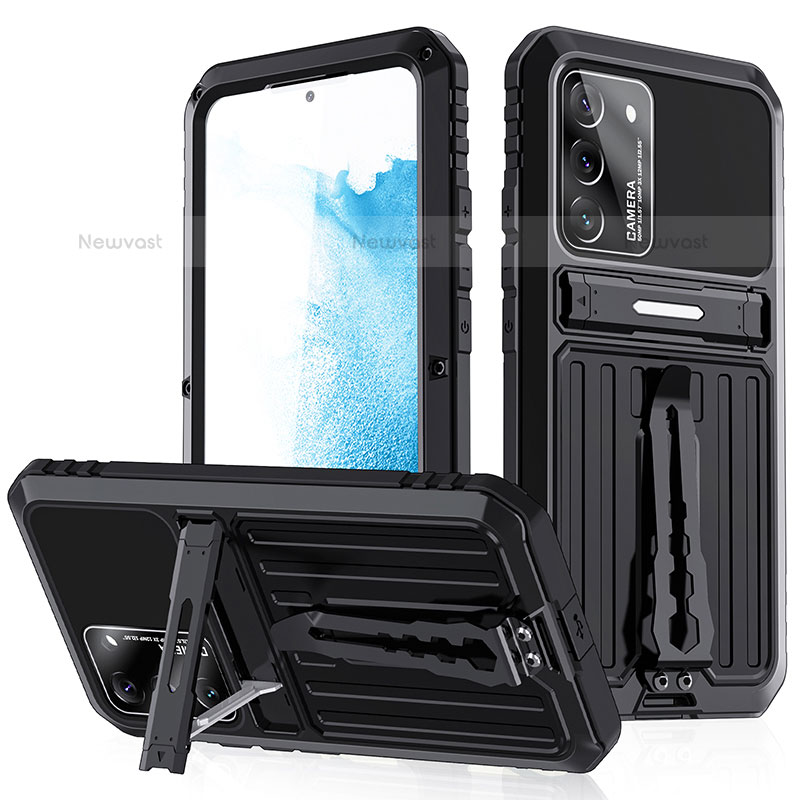 Silicone Matte Finish and Plastic Back Cover Case with Stand A02 for Samsung Galaxy S22 5G