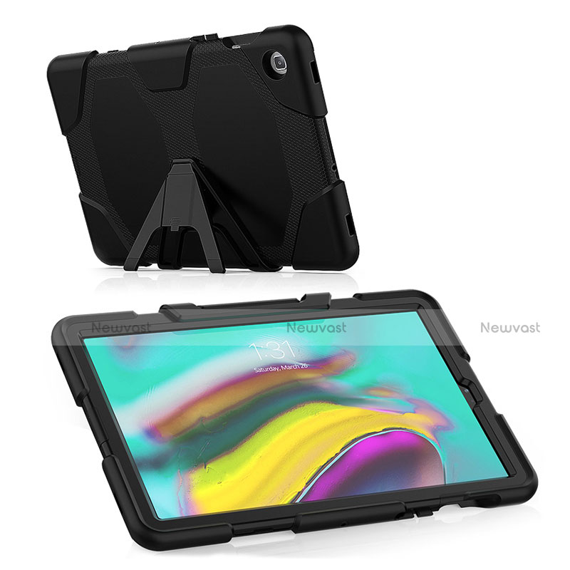 Silicone Matte Finish and Plastic Back Cover Case with Stand A02 for Samsung Galaxy Tab S5e 4G 10.5 SM-T725