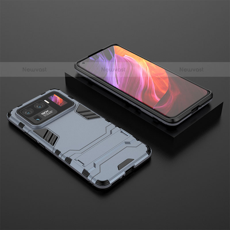 Silicone Matte Finish and Plastic Back Cover Case with Stand A02 for Xiaomi Mi 11 Ultra 5G