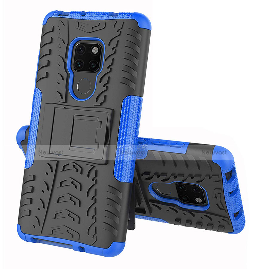 Silicone Matte Finish and Plastic Back Cover Case with Stand A03 for Huawei Mate 20