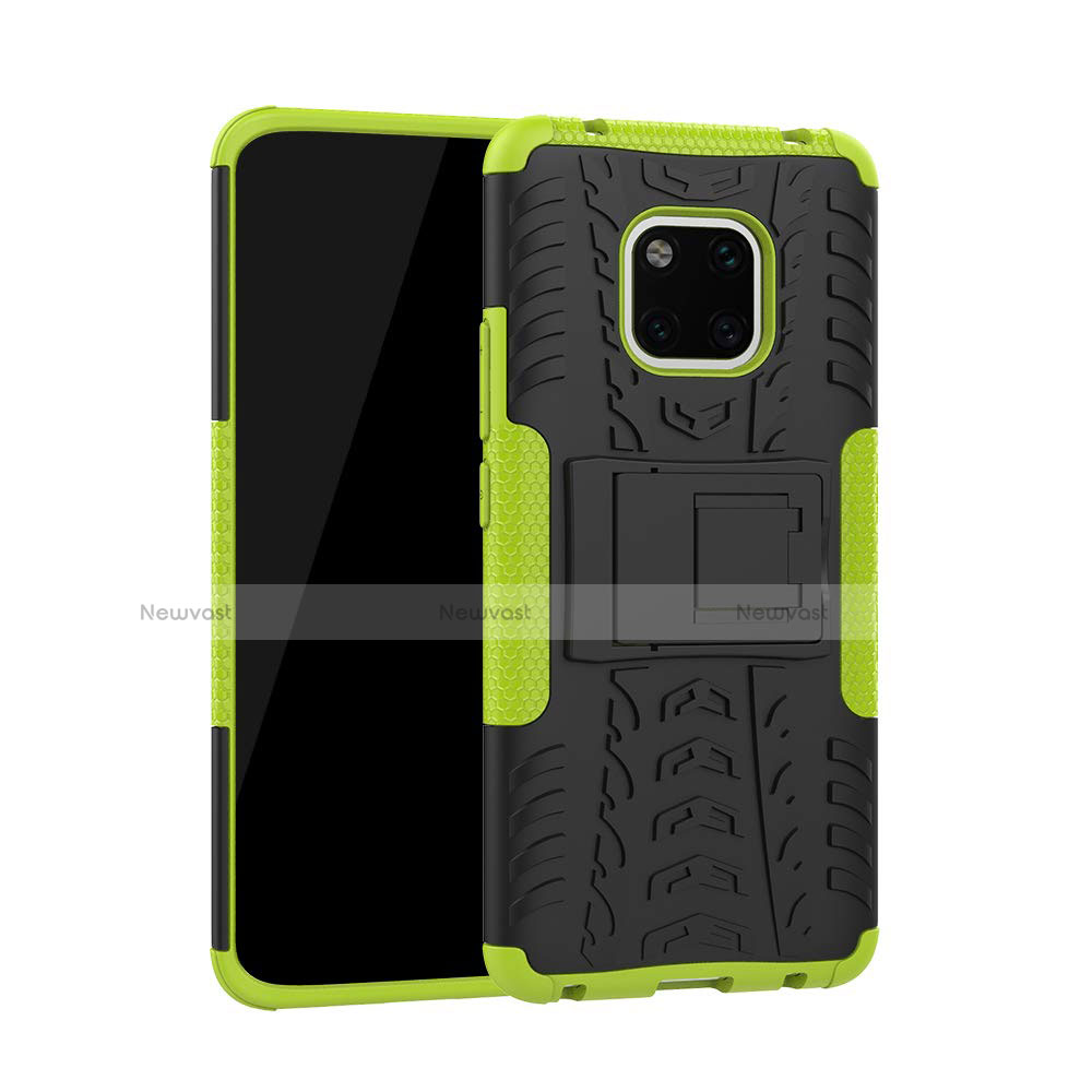 Silicone Matte Finish and Plastic Back Cover Case with Stand A03 for Huawei Mate 20 Pro