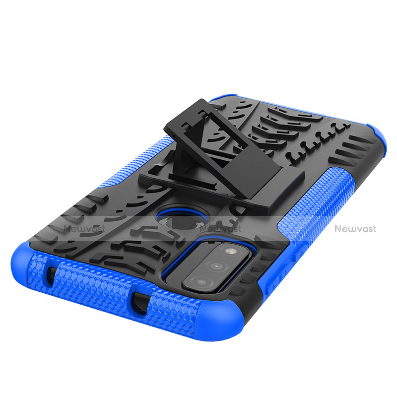 Silicone Matte Finish and Plastic Back Cover Case with Stand A03 for Motorola Moto G Pure