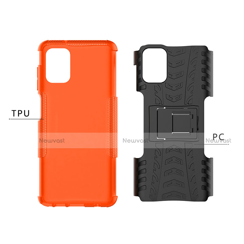 Silicone Matte Finish and Plastic Back Cover Case with Stand A03 for Motorola Moto G Stylus (2021)