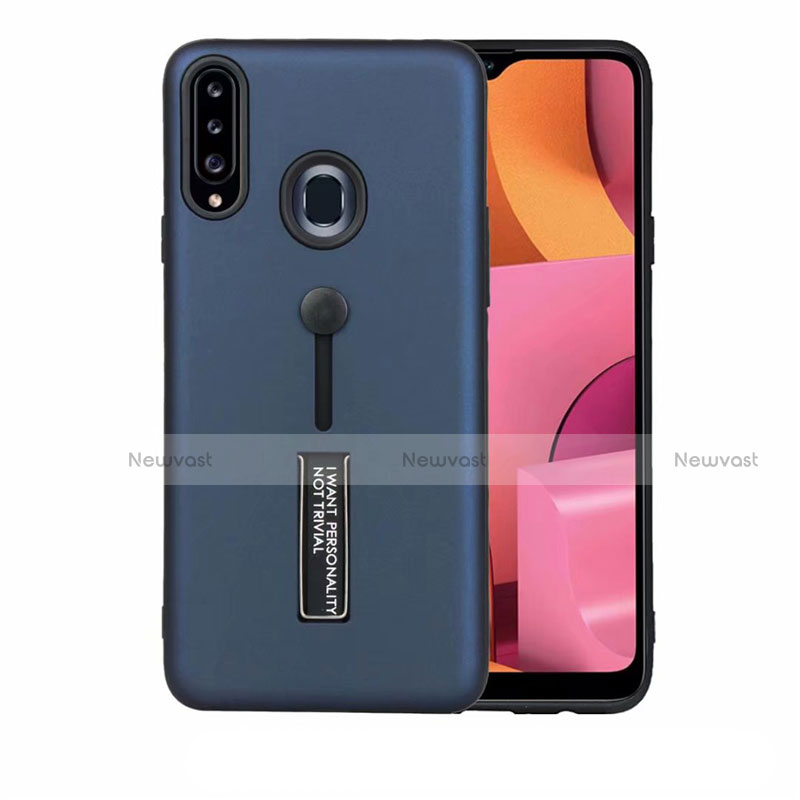 Silicone Matte Finish and Plastic Back Cover Case with Stand A03 for Samsung Galaxy A20s