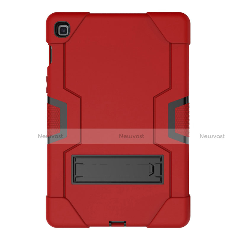 Silicone Matte Finish and Plastic Back Cover Case with Stand A03 for Samsung Galaxy Tab S5e Wi-Fi 10.5 SM-T720 Red