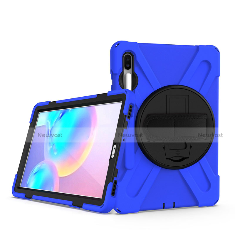 Silicone Matte Finish and Plastic Back Cover Case with Stand A04 for Samsung Galaxy Tab S6 10.5 SM-T860