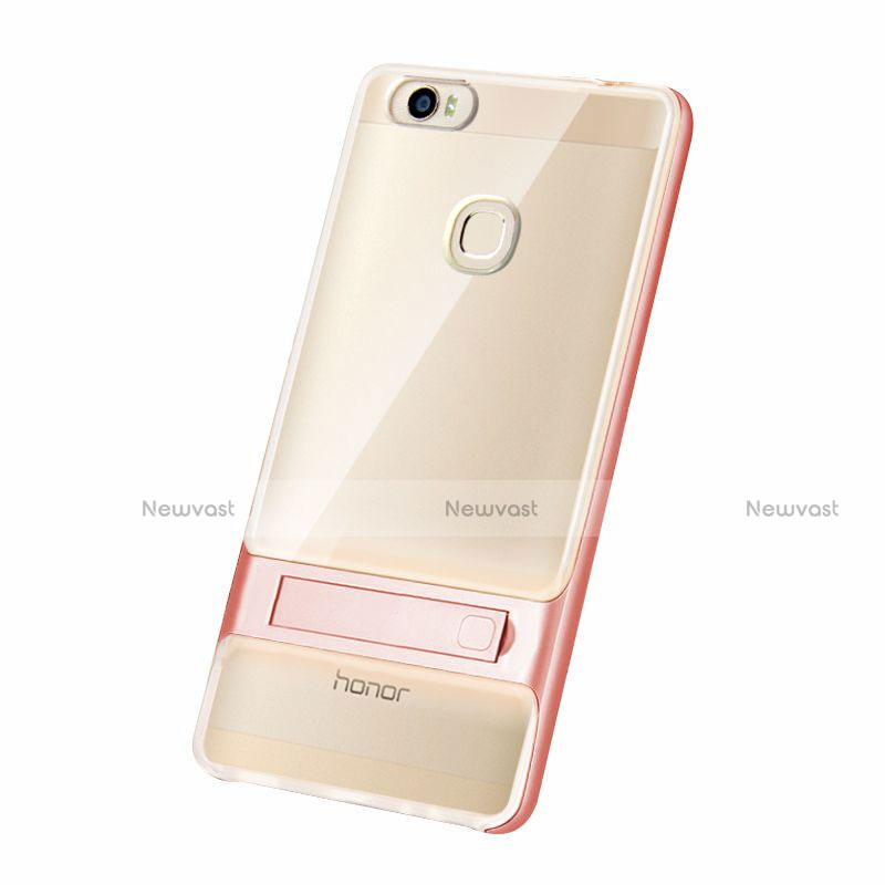 Silicone Matte Finish and Plastic Back Cover Case with Stand for Huawei Honor Note 8