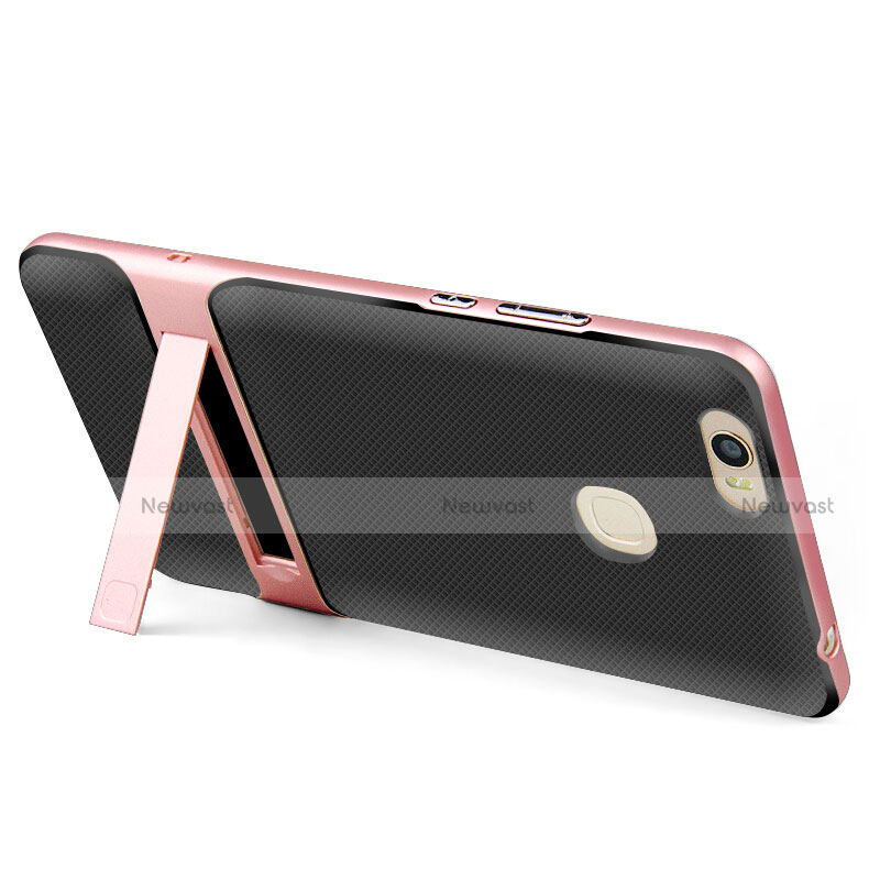 Silicone Matte Finish and Plastic Back Cover Case with Stand for Huawei Honor Note 8