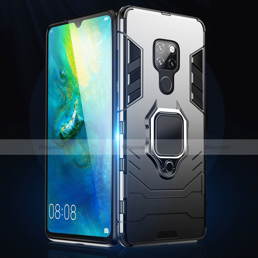 Silicone Matte Finish and Plastic Back Cover Case with Stand for Huawei Mate 20