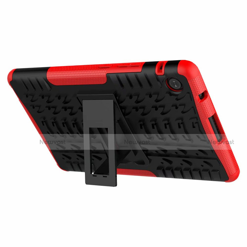 Silicone Matte Finish and Plastic Back Cover Case with Stand for Huawei MatePad T 8