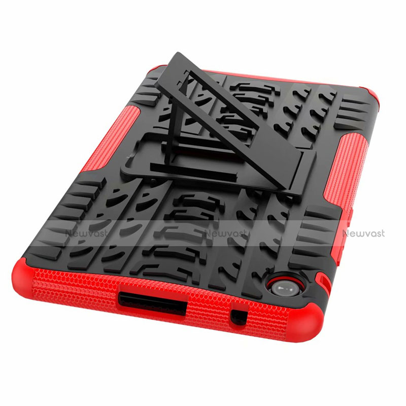 Silicone Matte Finish and Plastic Back Cover Case with Stand for Huawei MatePad T 8