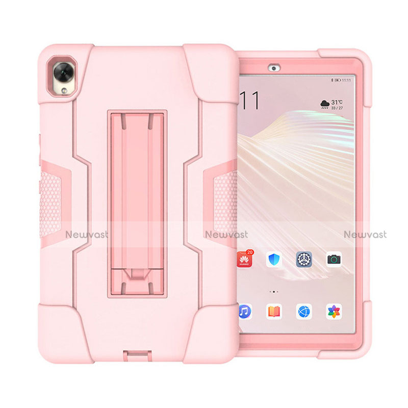 Silicone Matte Finish and Plastic Back Cover Case with Stand for Huawei MediaPad M6 10.8