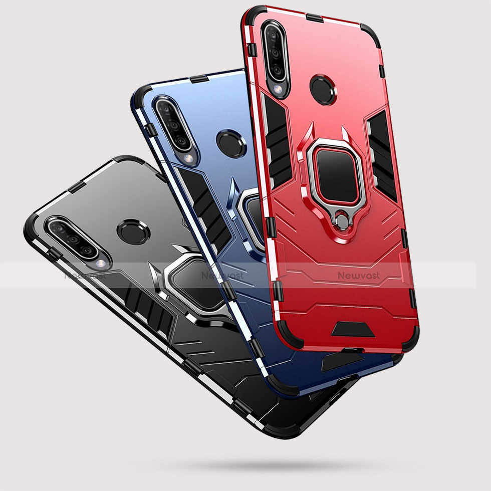 Silicone Matte Finish and Plastic Back Cover Case with Stand for Huawei Nova 4e
