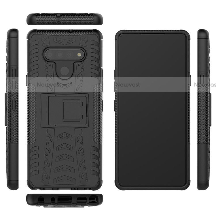 Silicone Matte Finish and Plastic Back Cover Case with Stand for LG Stylo 6