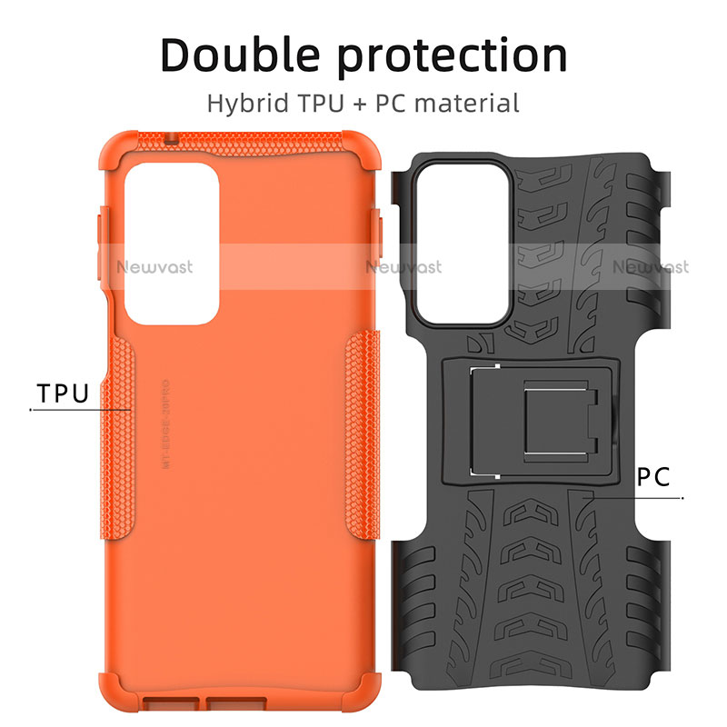 Silicone Matte Finish and Plastic Back Cover Case with Stand for Motorola Moto Edge S Pro 5G