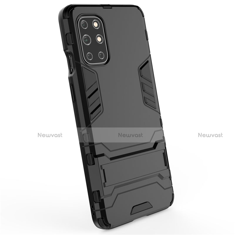 Silicone Matte Finish and Plastic Back Cover Case with Stand for OnePlus 8T 5G