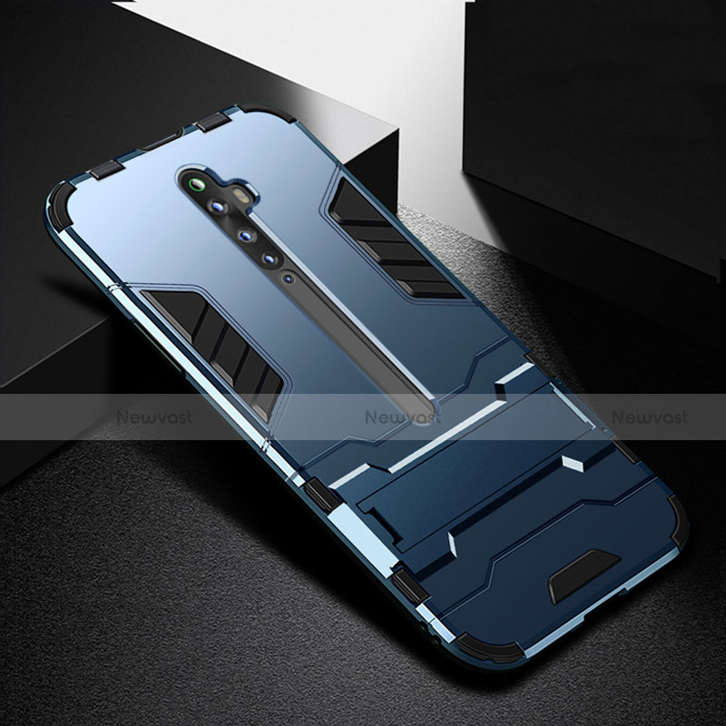 Silicone Matte Finish and Plastic Back Cover Case with Stand for Oppo Reno2 Z