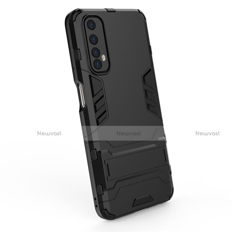 Silicone Matte Finish and Plastic Back Cover Case with Stand for Realme 7