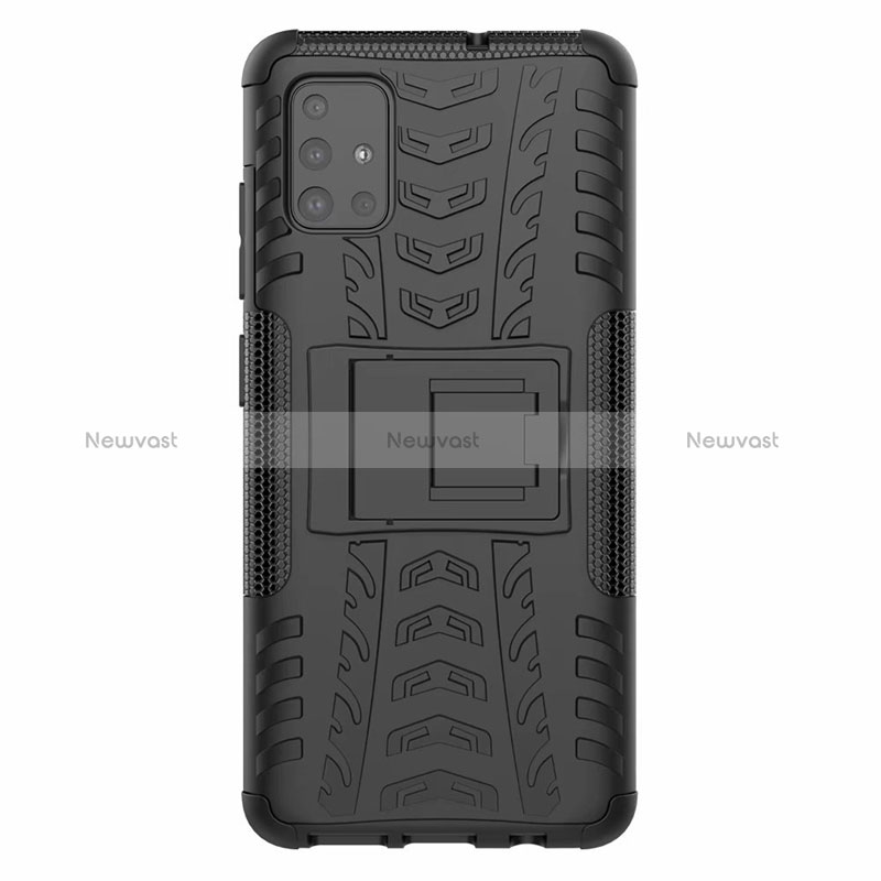 Silicone Matte Finish and Plastic Back Cover Case with Stand for Samsung Galaxy M40S