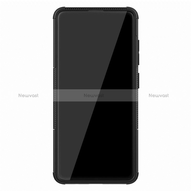 Silicone Matte Finish and Plastic Back Cover Case with Stand for Samsung Galaxy M40S