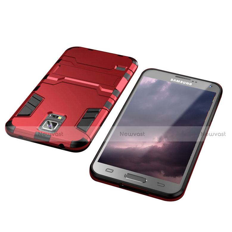 Silicone Matte Finish and Plastic Back Cover Case with Stand for Samsung Galaxy S5 G900F G903F