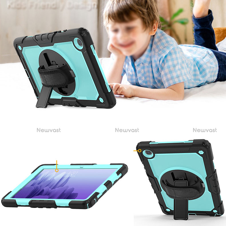 Silicone Matte Finish and Plastic Back Cover Case with Stand for Samsung Galaxy Tab A7 4G 10.4 SM-T505