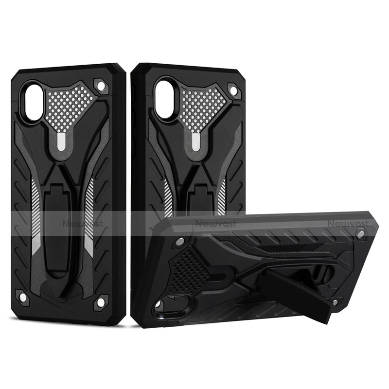 Silicone Matte Finish and Plastic Back Cover Case with Stand for Samsung Galaxy XCover Pro
