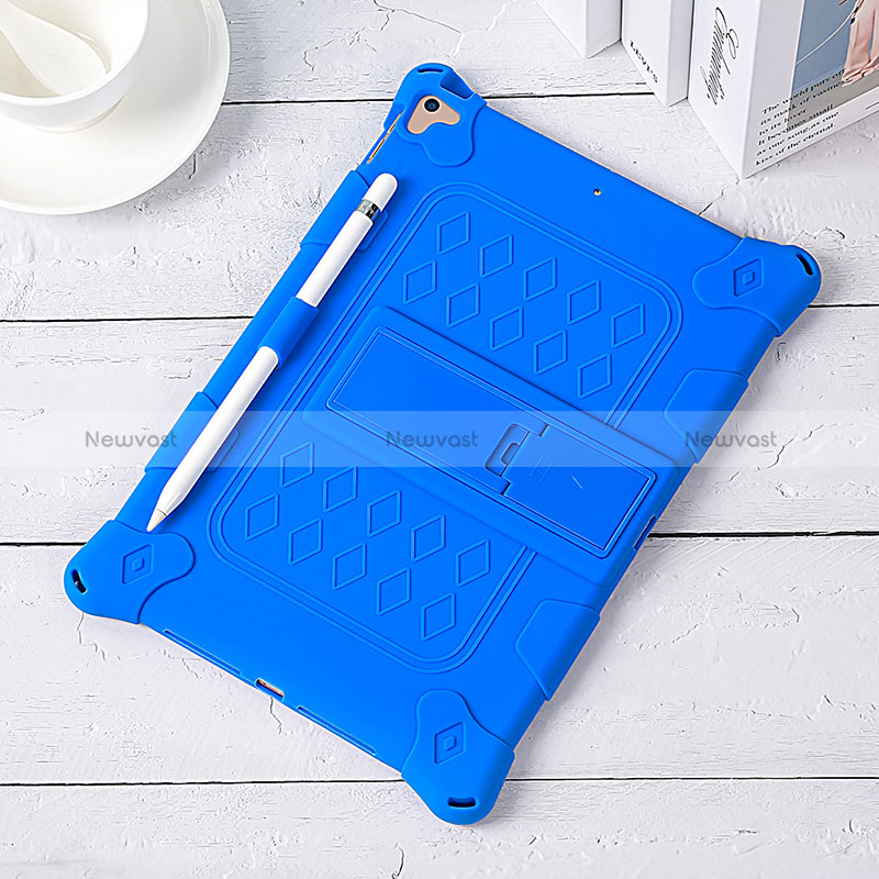 Silicone Matte Finish and Plastic Back Cover Case with Stand H01 for Apple iPad 10.2 (2020)