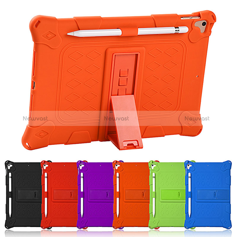 Silicone Matte Finish and Plastic Back Cover Case with Stand H01 for Apple iPad 10.2 (2020)