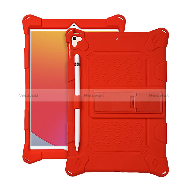 Silicone Matte Finish and Plastic Back Cover Case with Stand H01 for Apple iPad Pro 10.5