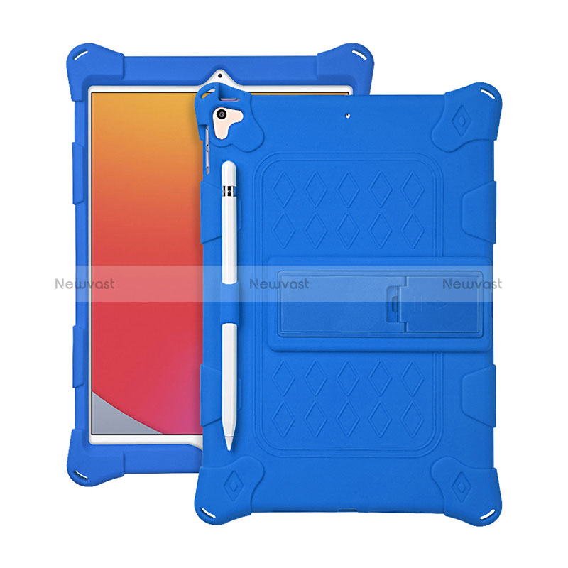 Silicone Matte Finish and Plastic Back Cover Case with Stand H01 for Apple iPad Pro 10.5