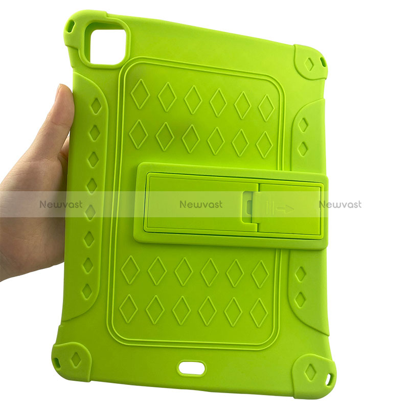 Silicone Matte Finish and Plastic Back Cover Case with Stand H01 for Apple iPad Pro 11 (2020)