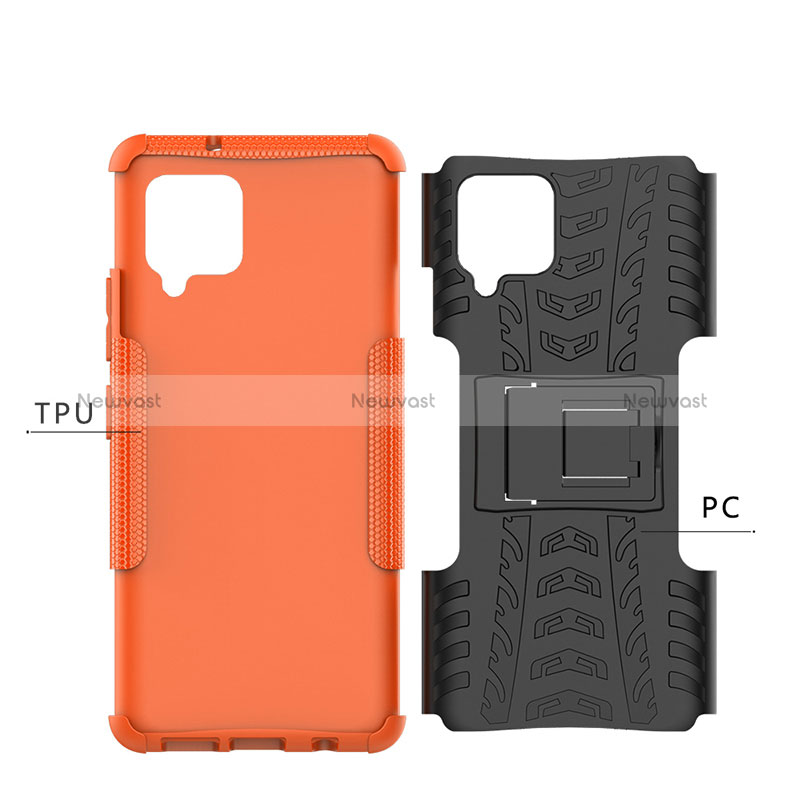 Silicone Matte Finish and Plastic Back Cover Case with Stand J01X for Samsung Galaxy A42 5G