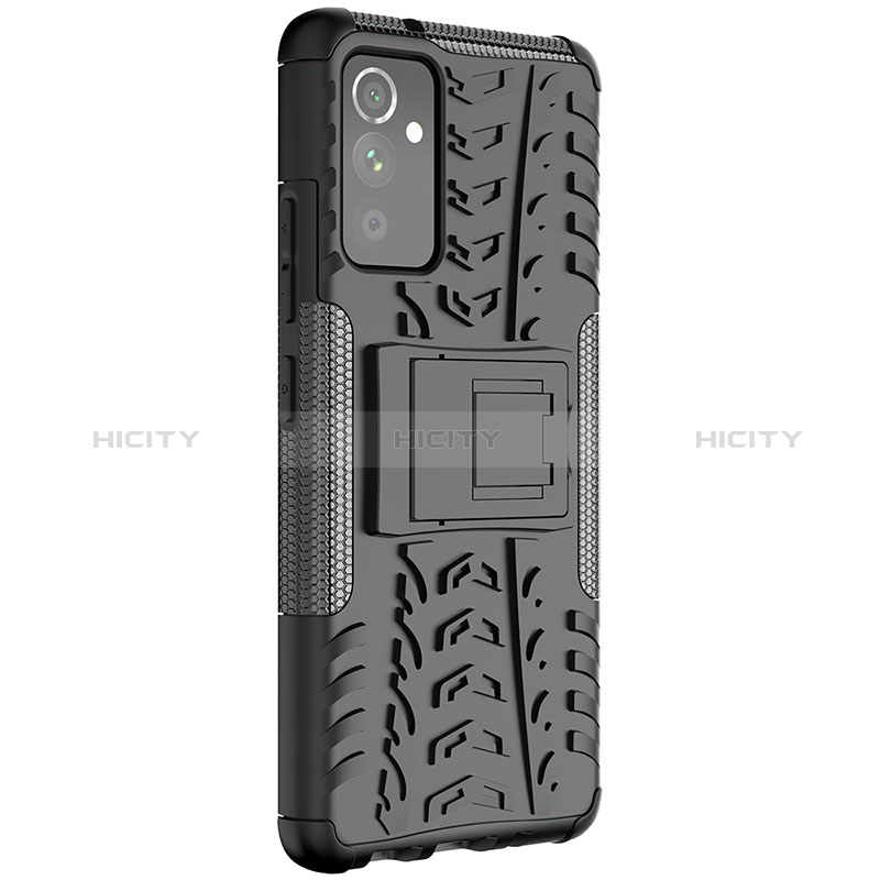 Silicone Matte Finish and Plastic Back Cover Case with Stand J01X for Samsung Galaxy A82 5G