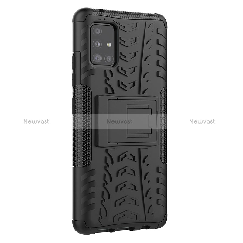 Silicone Matte Finish and Plastic Back Cover Case with Stand J01X for Samsung Galaxy M40S