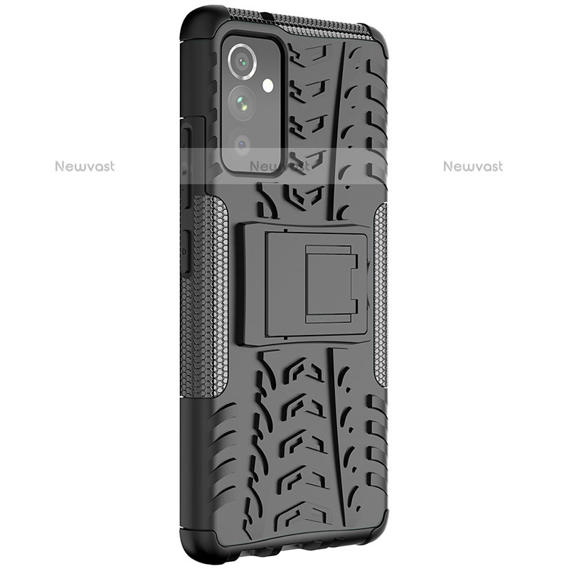 Silicone Matte Finish and Plastic Back Cover Case with Stand J01X for Samsung Galaxy Quantum2 5G