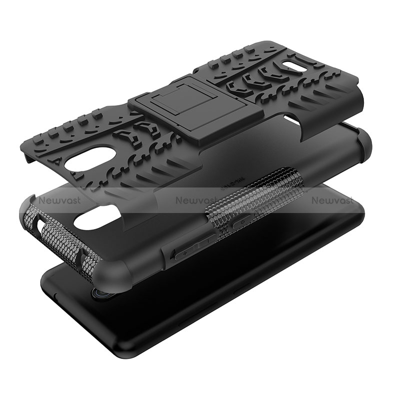 Silicone Matte Finish and Plastic Back Cover Case with Stand JX1 for Nokia C100