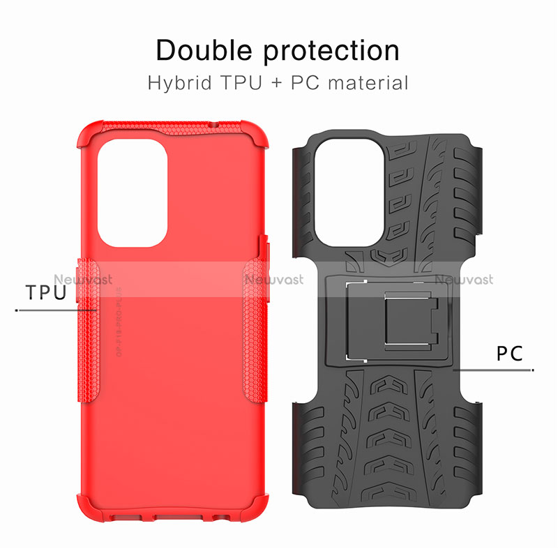 Silicone Matte Finish and Plastic Back Cover Case with Stand JX1 for Oppo Reno5 Z 5G
