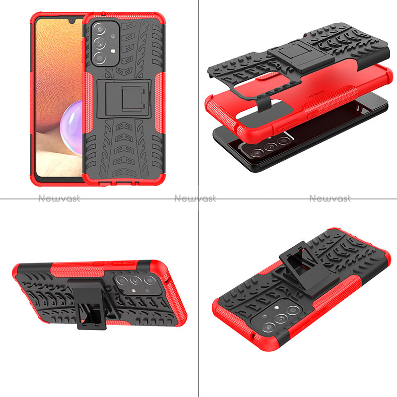Silicone Matte Finish and Plastic Back Cover Case with Stand JX1 for Samsung Galaxy A33 5G