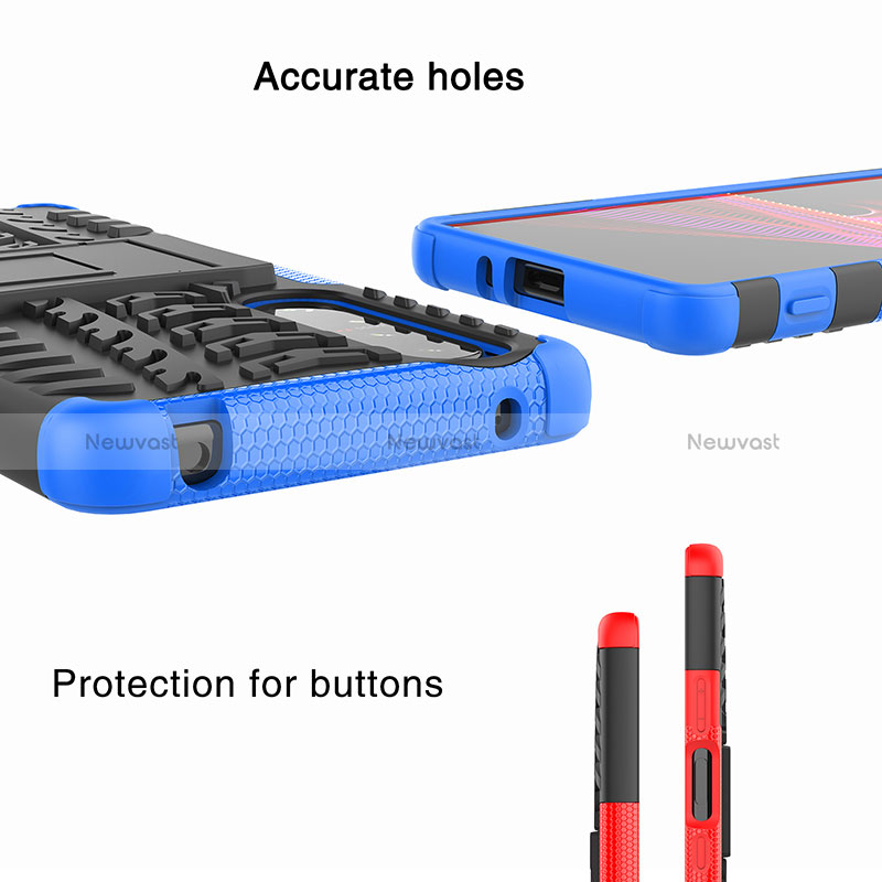 Silicone Matte Finish and Plastic Back Cover Case with Stand JX1 for Sony Xperia 1 III
