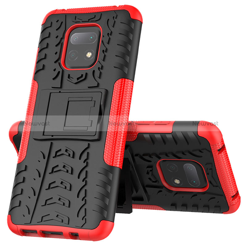 Silicone Matte Finish and Plastic Back Cover Case with Stand JX1 for Xiaomi Redmi 10X 5G