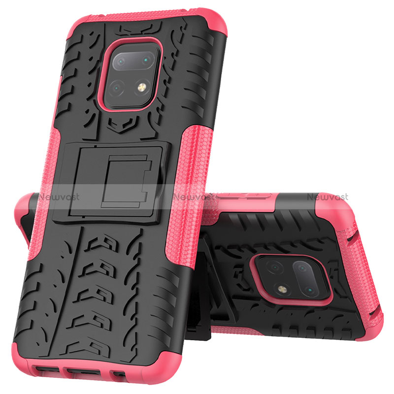 Silicone Matte Finish and Plastic Back Cover Case with Stand JX1 for Xiaomi Redmi 10X 5G
