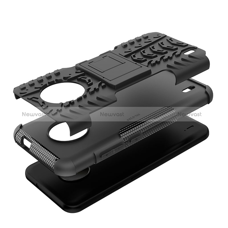 Silicone Matte Finish and Plastic Back Cover Case with Stand JX2 for Nokia C200