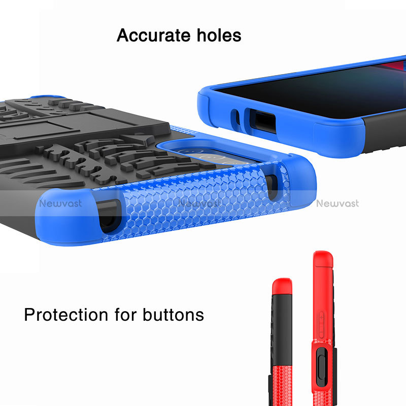 Silicone Matte Finish and Plastic Back Cover Case with Stand JX2 for Sony Xperia 10 IV