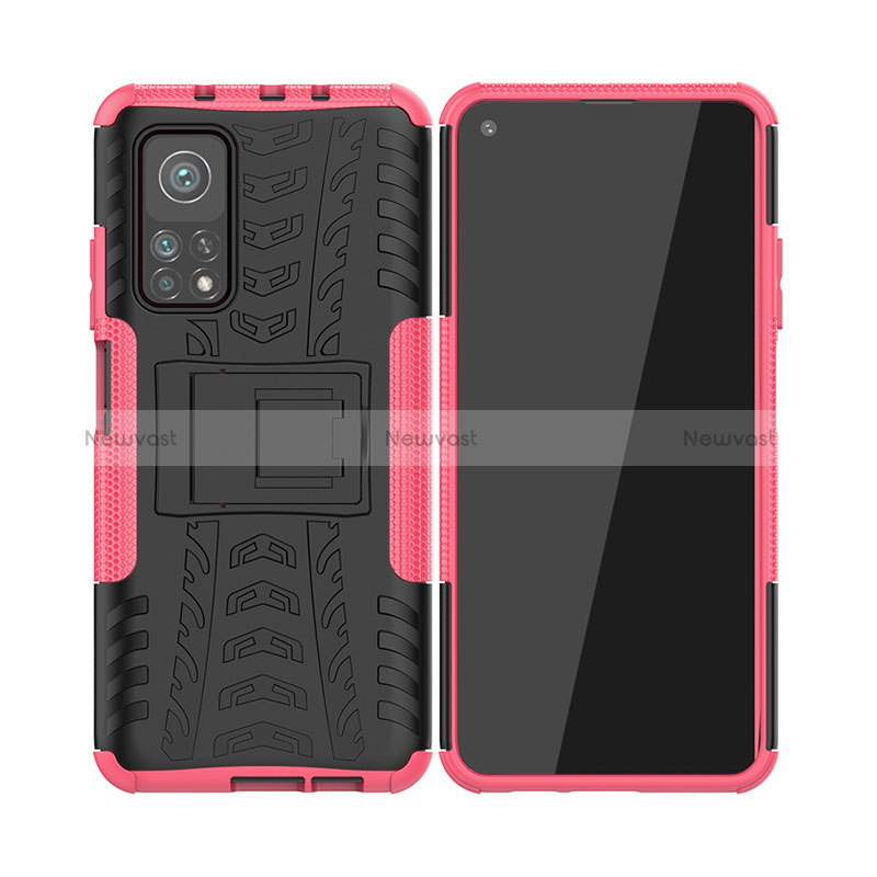 Silicone Matte Finish and Plastic Back Cover Case with Stand JX2 for Xiaomi Redmi K30S 5G