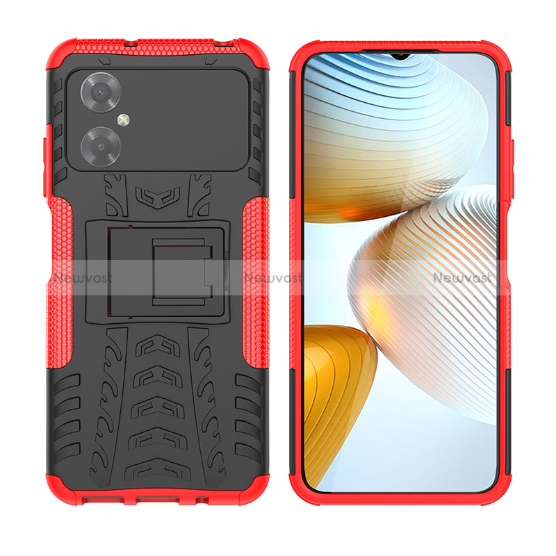 Silicone Matte Finish and Plastic Back Cover Case with Stand JX2 for Xiaomi Redmi Note 11R 5G