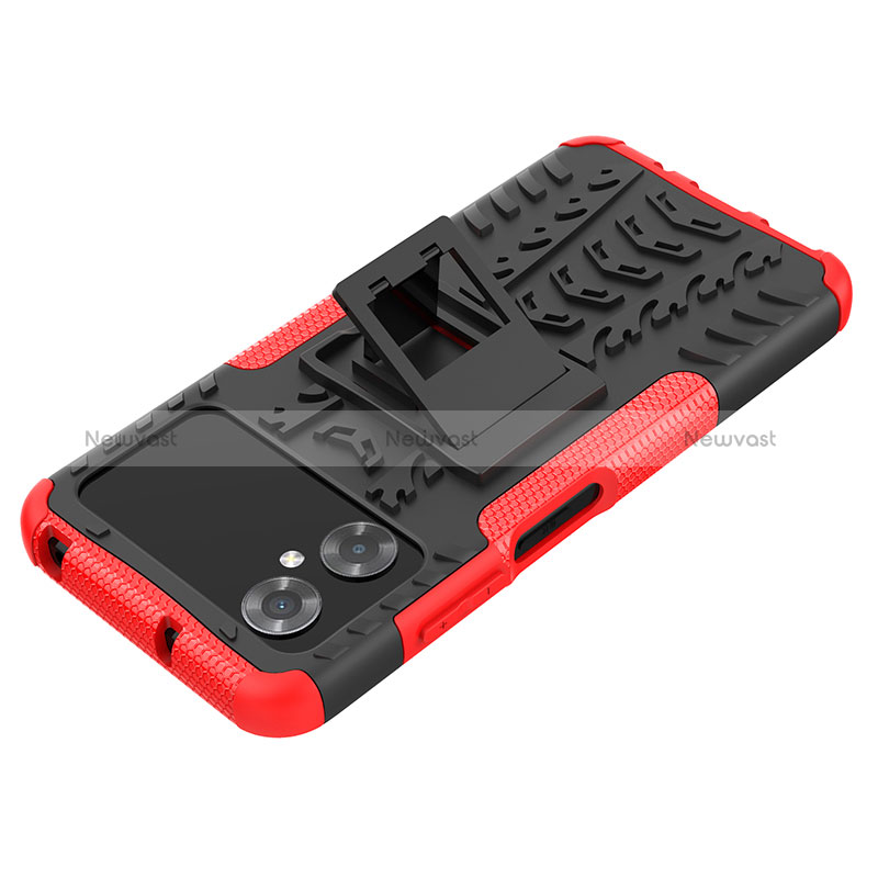 Silicone Matte Finish and Plastic Back Cover Case with Stand JX2 for Xiaomi Redmi Note 11R 5G