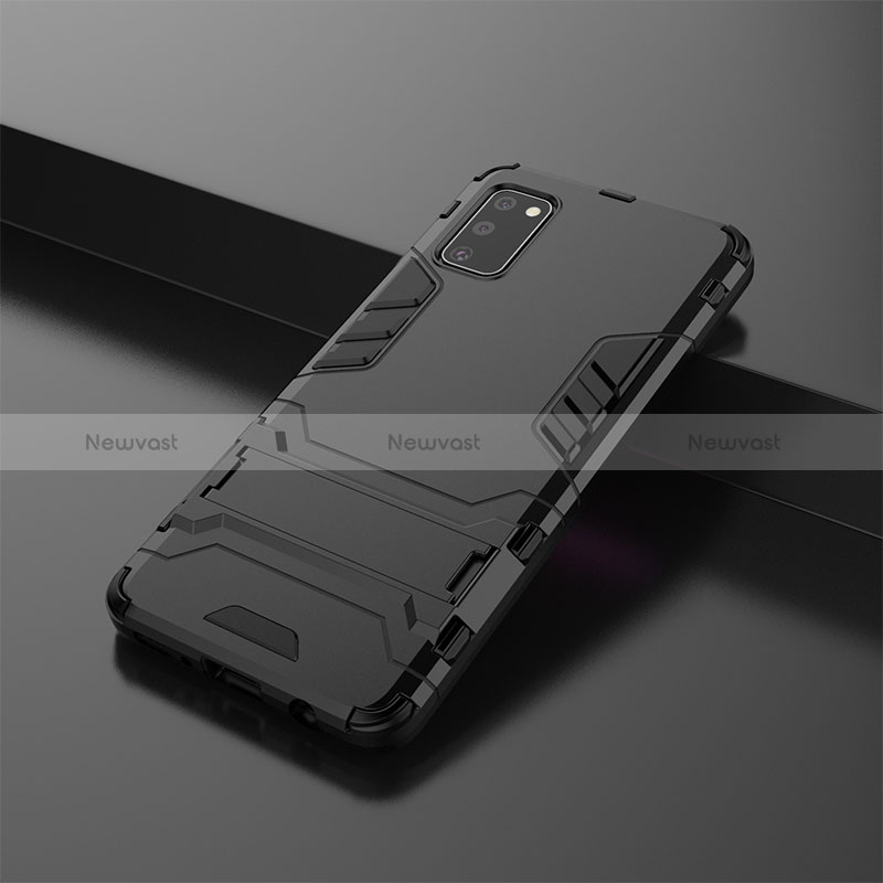Silicone Matte Finish and Plastic Back Cover Case with Stand KC1 for Samsung Galaxy A41